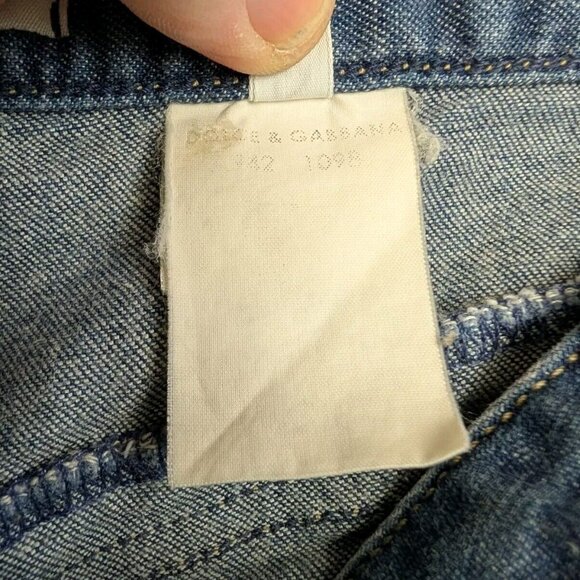 Dolce & Gabbana Womens Studded Crop Blue Jeans Vintage Size Italy 40 (28 x 20) - Picture 9 of 14